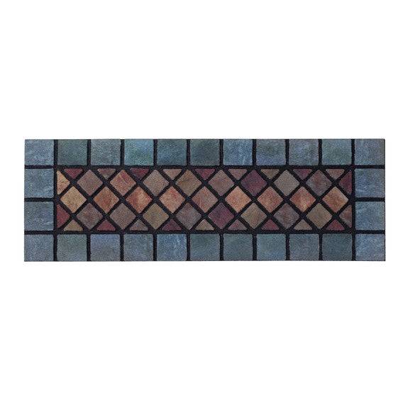Nicoman Eco-Friendly Rubber Step Mat Blue Border - 75cm x 25cm