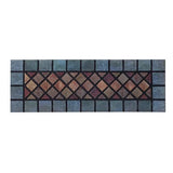 Nicoman Eco-Friendly Rubber Step Mat Blue Border - 75cm x 25cm