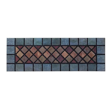 Nicoman Eco-Friendly Rubber Step Mat Blue Border - 75cm x 25cm