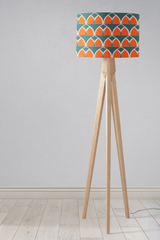 Shadowbright Teal and Orange Geometric Arches Design Lampshade