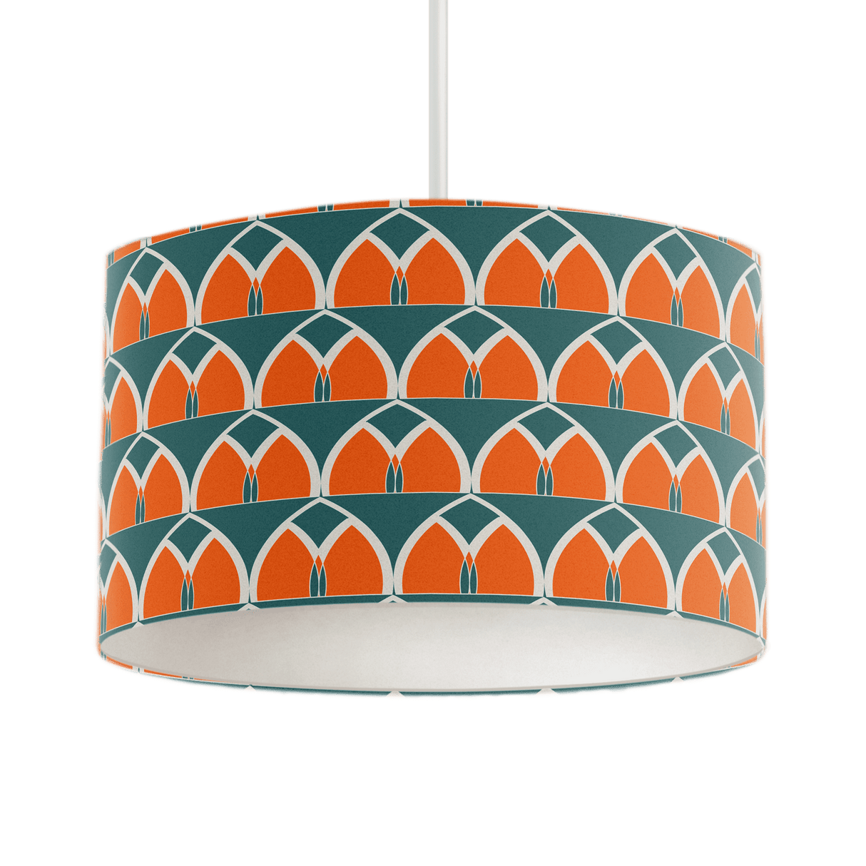 Shadowbright Teal and Orange Geometric Arches Design Lampshade