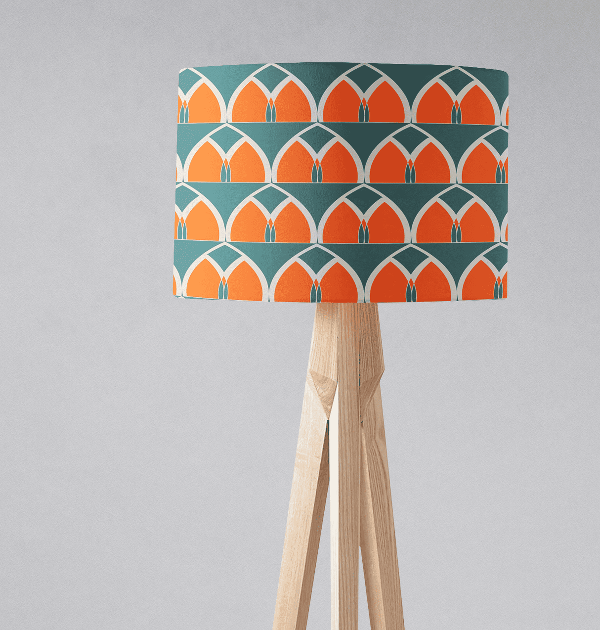 Shadowbright Teal and Orange Geometric Arches Design Lampshade