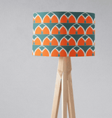 Shadowbright Teal and Orange Geometric Arches Design Lampshade
