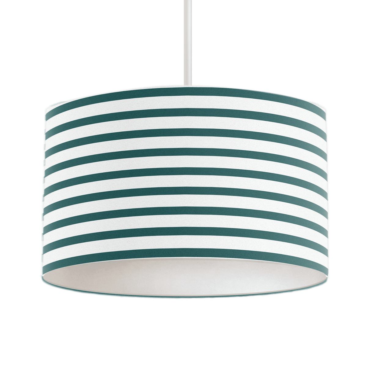 Shadowbright Teal and White Geometric Striped Lampshade, Ceiling or Table