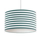 Shadowbright Teal and White Geometric Striped Lampshade, Ceiling or Table