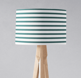 Shadowbright Teal and White Geometric Striped Lampshade, Ceiling or Table