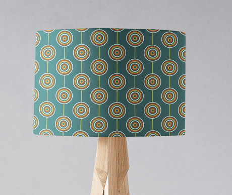 Shadowbright Teal Retro Circles Design Lampshade, Ceiling or Table