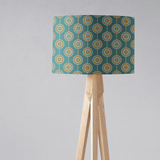 Shadowbright Teal Retro Circles Design Lampshade, Ceiling or Table