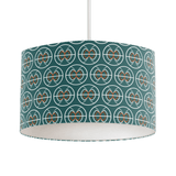 Shadowbright Teal and White Geometric Semi-Circle Design Lampshade