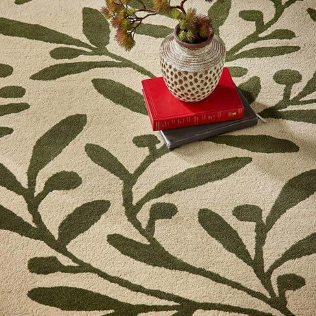 Cream Wool Rug Floral Design | The Rugs