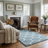 The Rugs Moroccan Duck Egg Blue Shaggy Rug 650