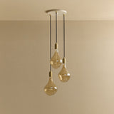 Tala Triple Pendant in Brass with Voronoi II Bulbs
