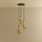 Tala Triple Pendant in Brass with Voronoi II Bulbs