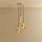 Tala Triple Pendant in Brass with Voronoi II Bulbs