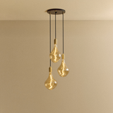 Tala Triple Pendant in Brass with Voronoi II Bulbs