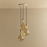 Tala Triple Pendant in Brass with Voronoi III