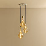 Tala Triple Pendant in Brass with Voronoi III