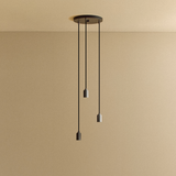 Tala Triple Pendant in Graphite with Black Canopy