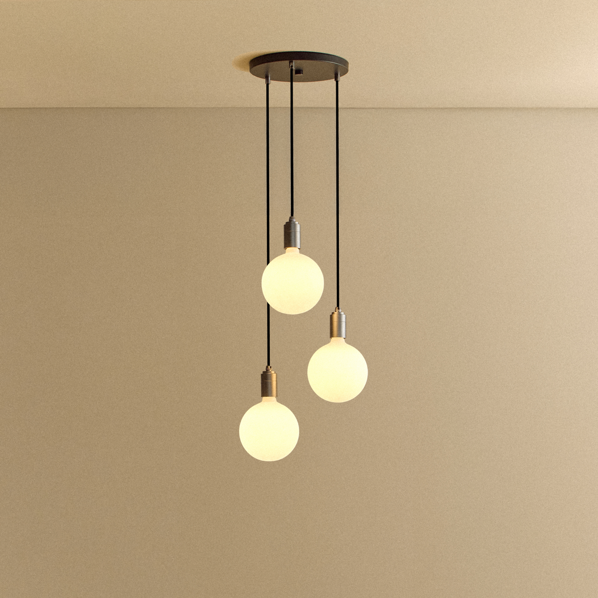 Tala Triple Pendant in Graphite with Sphere IV