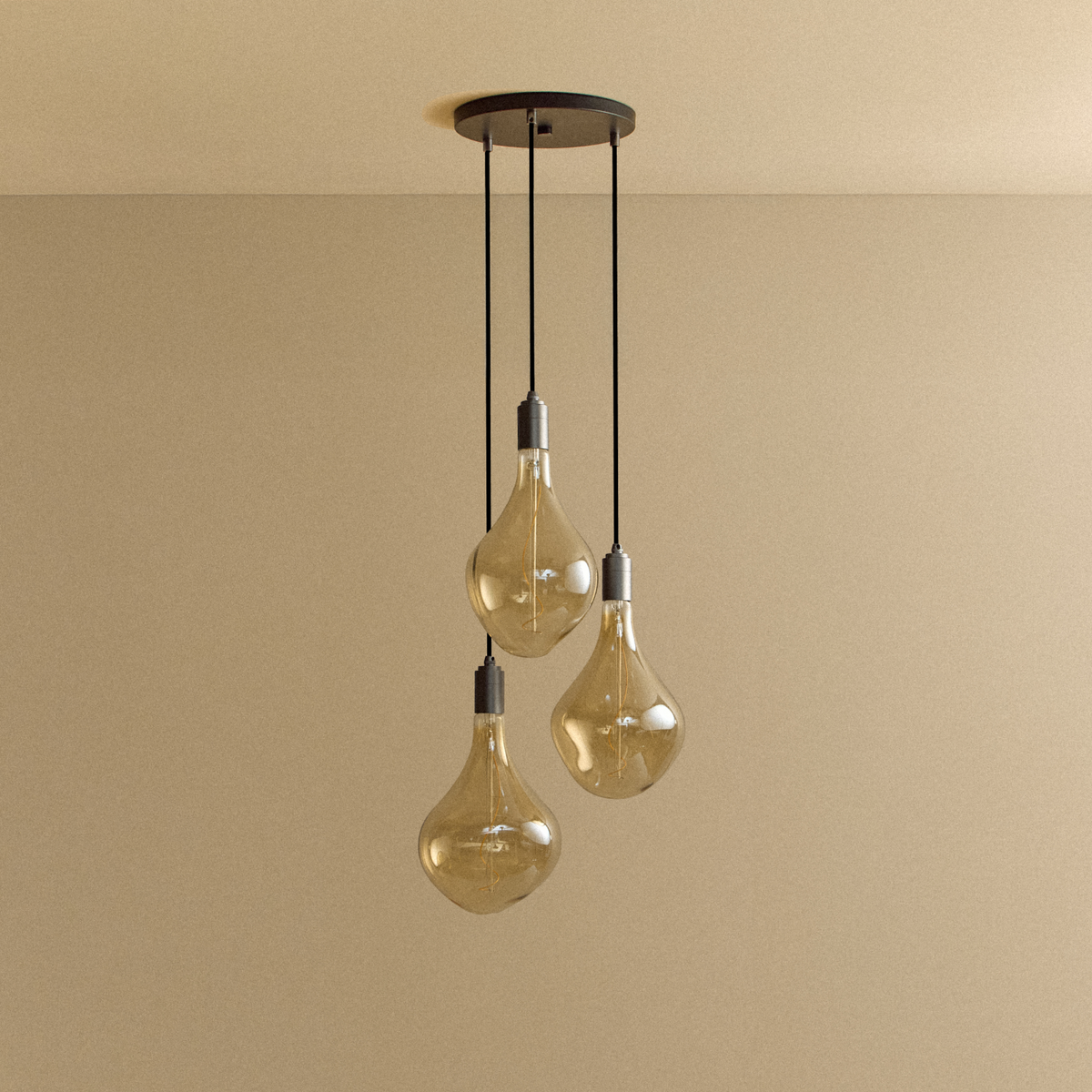 Tala Triple Pendant Graphite + Voronoi II