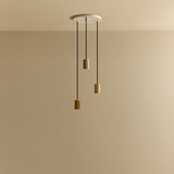 Tala Triple Pendant in Oak with White Canopy