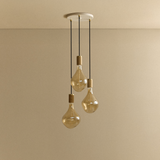 Tala Triple Pendant in Oak with Voronoi II