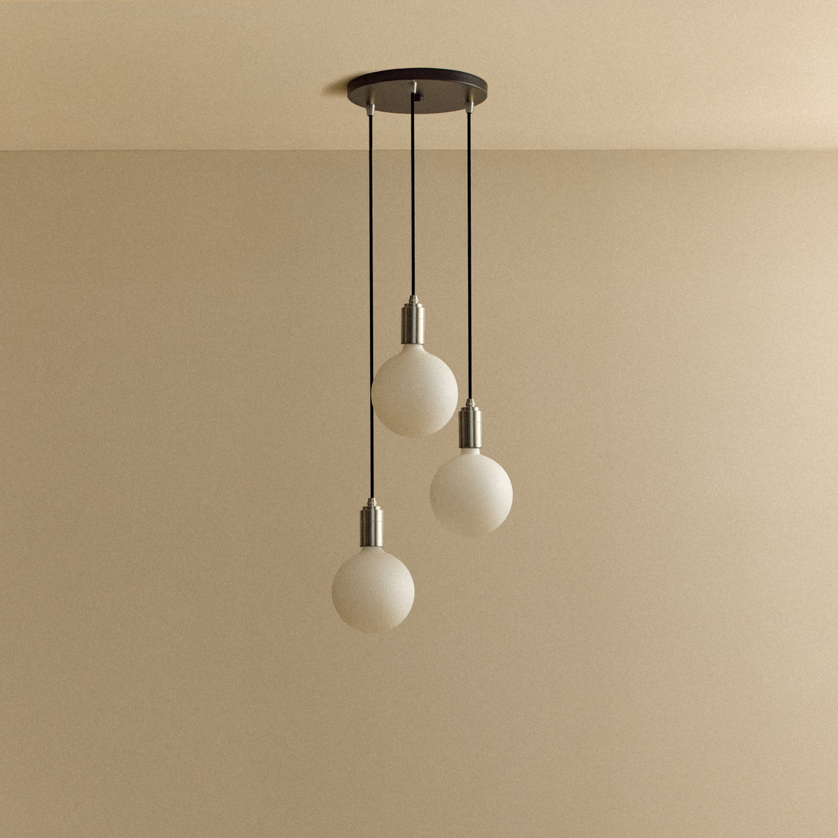 Tala Triple Pendant in Stainless Steel Sphere IV