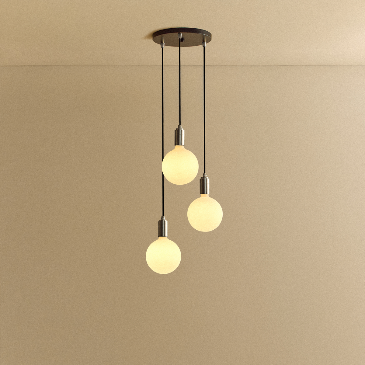 Tala Triple Pendant in Stainless Steel Sphere IV