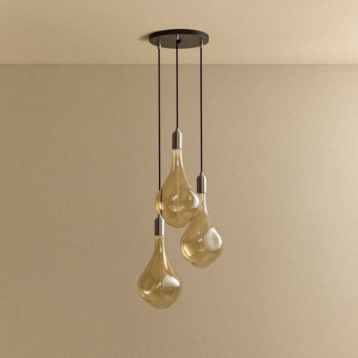 Tala Triple Pendant in Stainless Steel Voronoi III
