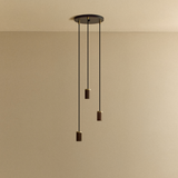 Tala Triple Pendant Walnut Black Canopy