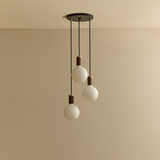 Tala Triple Pendant in Walnut with Sphere IV