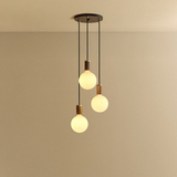 Tala Triple Pendant in Walnut with Sphere IV