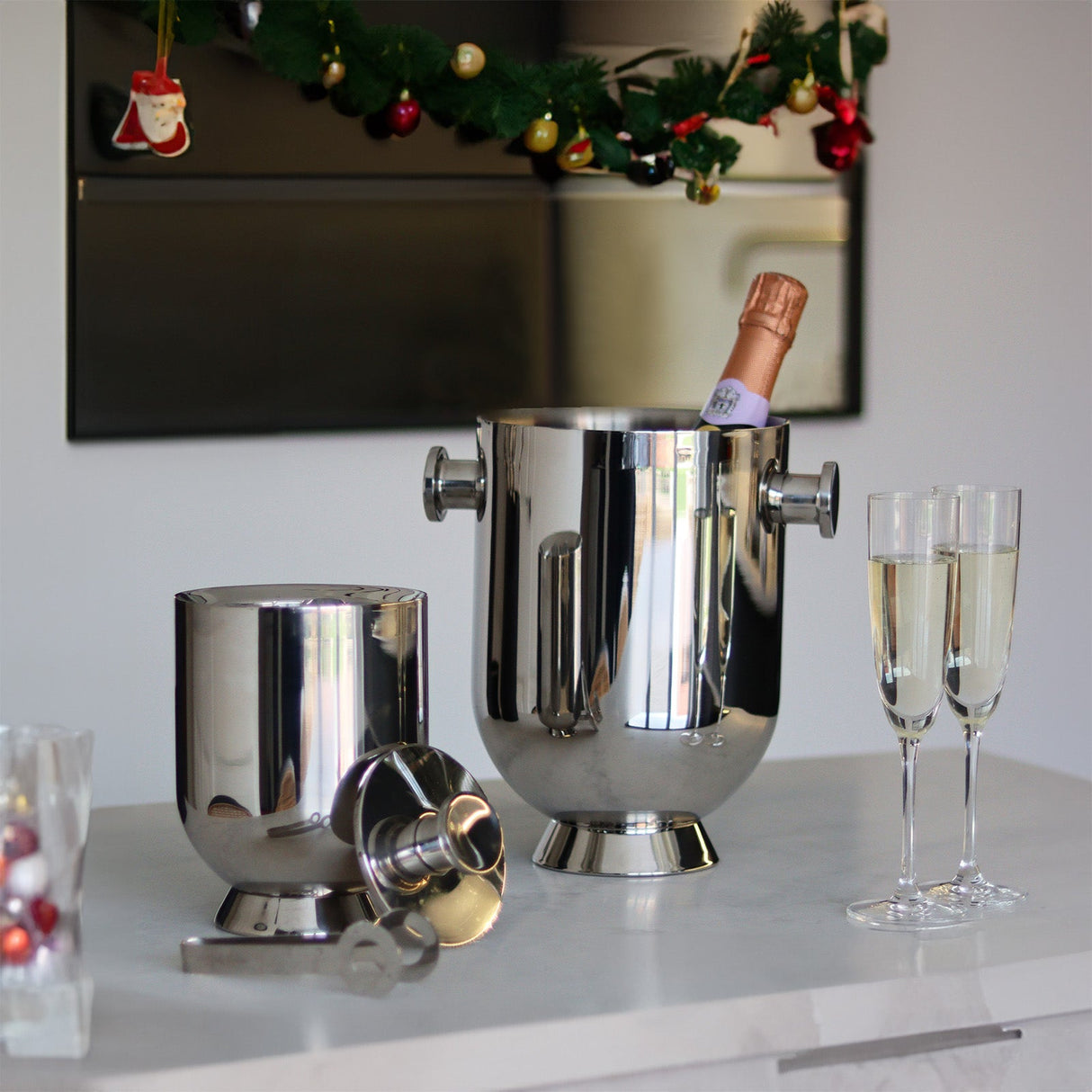 Nick Munro Trombone Ice Bucket & Tongs - 18/10 Stainless steel