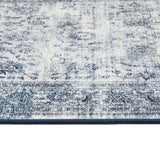 Eco Washable Blue Rug Bordered Design – Easy Care | The Rugs