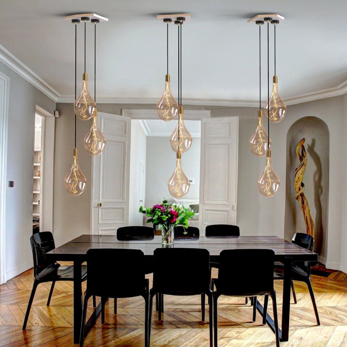 Tala Voronoi III Pendant Light in Brass - Set of 3