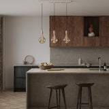 Tala Linear Triple Pendant in Brass with Voronoi II