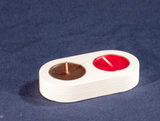 Gloria Home White Concrete Double Tealight Holder