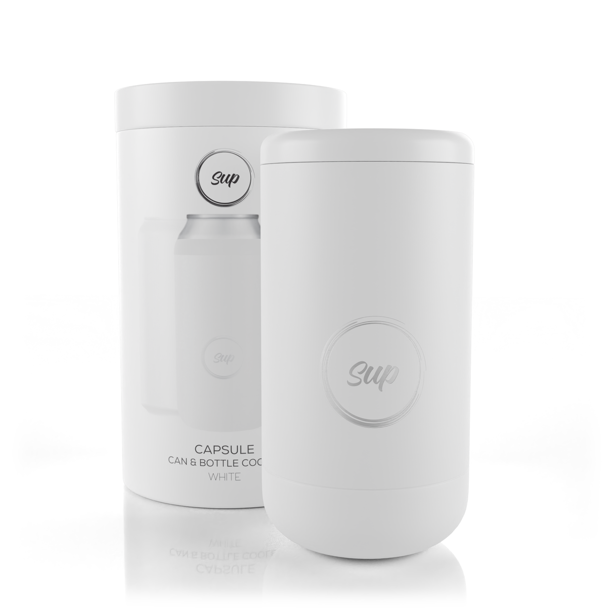 Sup drinkware Capsule Bottle & Can Cooler White