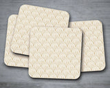 Shadowbright White & Gold Retro Geometric Placemats, Set of 4/6
