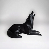 Filamora Studios Minimalist Lying Wolf Sculpture