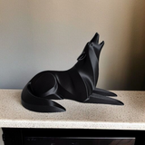 Filamora Studios Minimalist Lying Wolf Sculpture