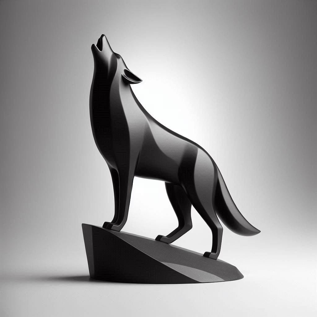 Filamora Studios Minimalist Wolf Sculpture