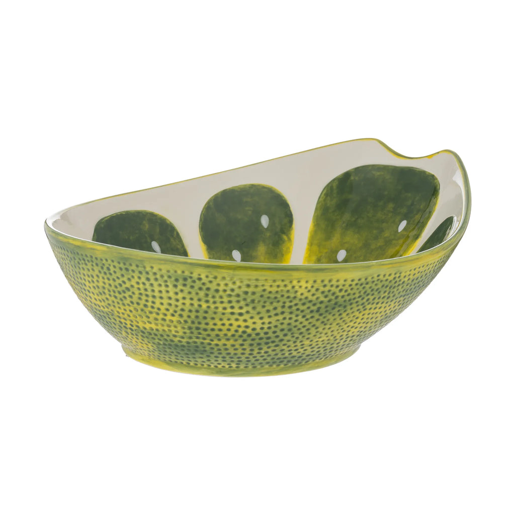 Typhoon World Foods Ceramic Lime Oval Serving Bowl, 28cm