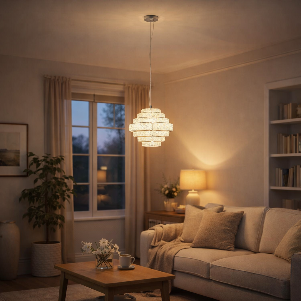Pagazzi Heini Chrome Crystal Ceiling Pendant