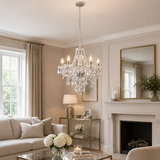 Pagazzi Vivienne 5 Light Chrome & Clear Chandelier Ceiling Pendant