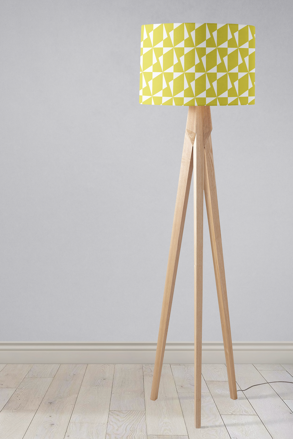 Shadowbright Yellow Retro Geometric Lampshade