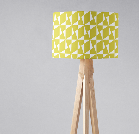 Shadowbright Yellow Retro Geometric Lampshade