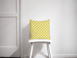 Shadowbright Yellow and White Geometric Tiles Design Cushion, Throw Pillow