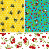 Honey Bee Good Bees & Cherries Beeswax Wraps - Set of 3