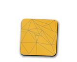 Shadowbright Yellow and Grey Lines Contemporary Coasters, 9cm x 9cm